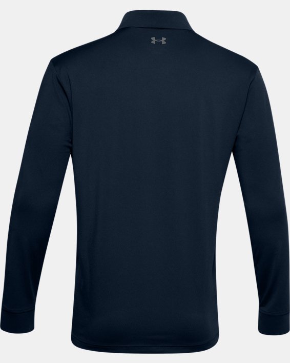 Men's UA Performance Textured Long Sleeve Polo, Blue, pdpMainDesktop image number 6